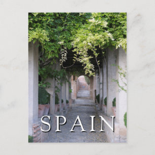 Cartão Postal Passarela Coberta por Folhagem, Espanha