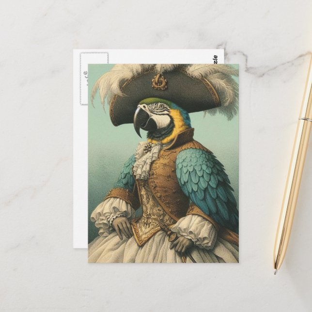 Cartão Postal Passarinho Pirata Adorável (Frente/Verso In Situ)