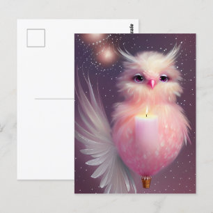 Cartão Postal Passarinho Rosa Fofinho