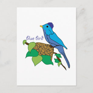 Cartão Postal Pássaro Azul
