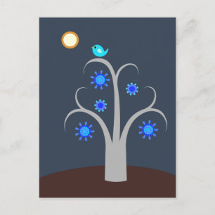 Cartão Postal Pássaro Azul, Cartaz da Lua Completa