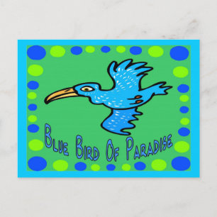Cartão Postal Pássaro Azul do Paraíso 3