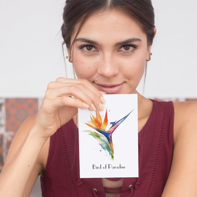 Cartão Postal Pássaro da Aquarela do Paraíso, personalizado (Criador carregado)