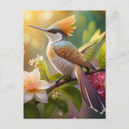 Cartão Postal Pássaro da Fantasia Honeyeater do ouro Detido