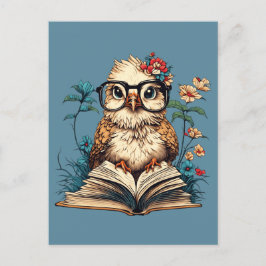 Cartão Postal Pássaro de Bookish