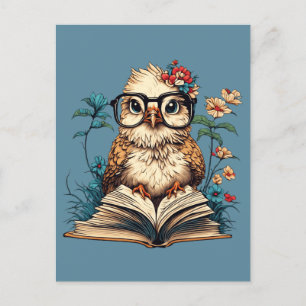 Cartão Postal Pássaro de Bookish