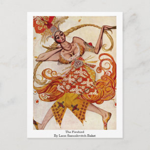 Cartão Postal Pássaro De Fogo Por Leon Samoilovitch Bakst