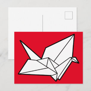 Cartão Postal Pássaro de origami