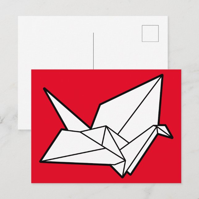 Cartão Postal Pássaro de origami (Frente/Verso)