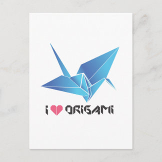 Cartão Postal pássaro do origami
