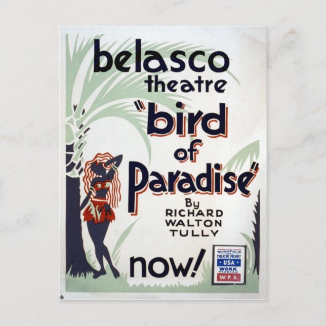 Cartão Postal Pássaro do Paraíso do Projeto Teatro Federal Vinta (Frente)