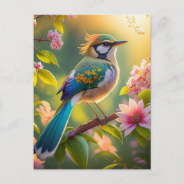 Cartão Postal Pássaro Fantástico de Ala Verde