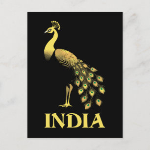 Cartão Postal Pássaro Nacional de Peacock India