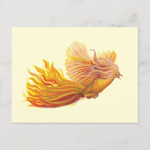 Cartão Postal Pássaro Phoenix em Voo