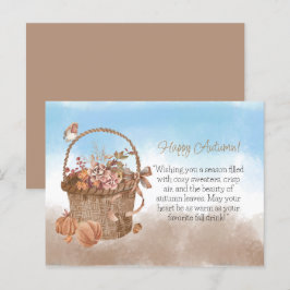 Cartão Postal Pássaro Pumpkin Feliz da Flor de outono