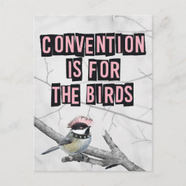 Cartão Postal Pássaro Punk Alternativo Anti Conformidade