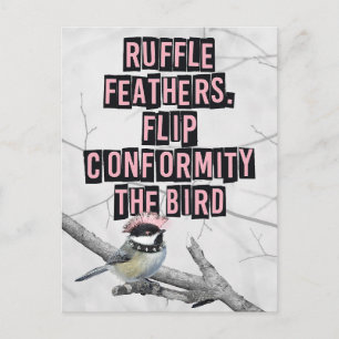 Cartão Postal Pássaro Punk Alternativo Anti Conformidade
