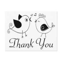 Pássaros Adoráveis Obrigado Pássaros Negros Casado