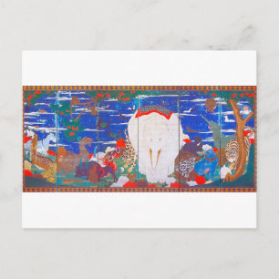 Cartão Postal Pássaros, Animais e Plantas Floridas (Direita) Jak