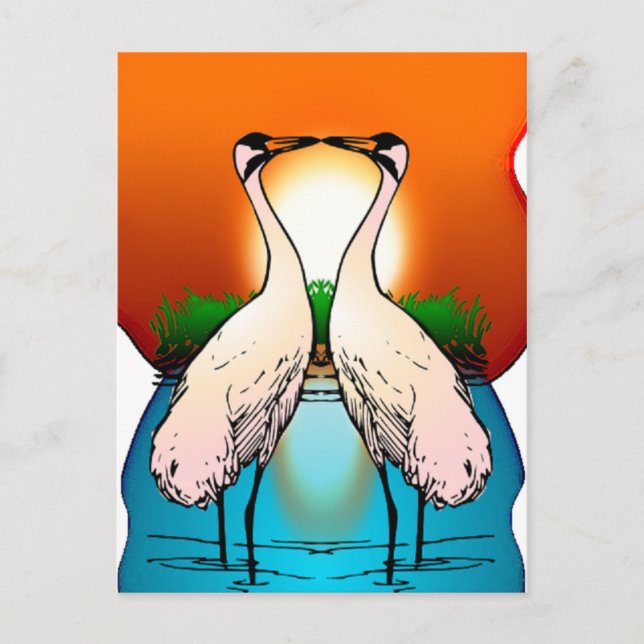 Cartão Postal Pássaros Com Cartazes De Carroçaria (Frente)