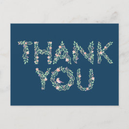 Cartão Postal Pássaros de Amor e Letras Obrigado Marinho