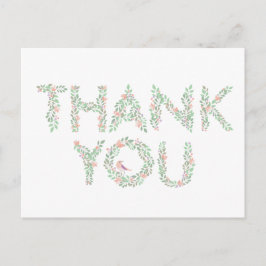 Cartão Postal Pássaros de Amor & Letras Obrigado