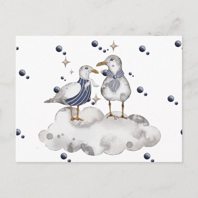 Cartão Postal Pássaros de praia (Frente)