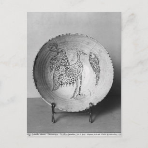 Cartão Postal Pássaros decorados com pratos