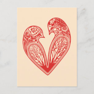 Cartão Postal Pássaros do amor