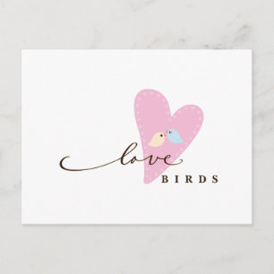 Cartão Postal Pássaros e Coração de Amor