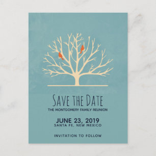 Cartão Postal Pássaros Laranja Modernos em uma Grande Árvore Reu