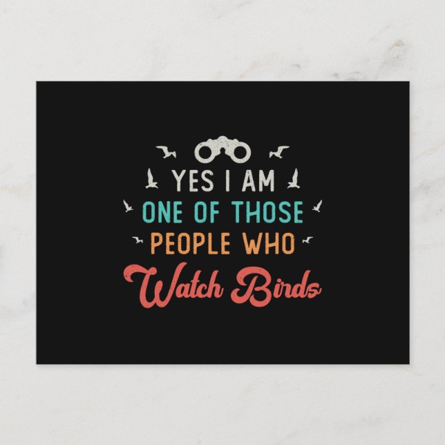 Cartão Postal Pássaros Vigiando As Pessoas Que Assistem Aves Obs (Frente)