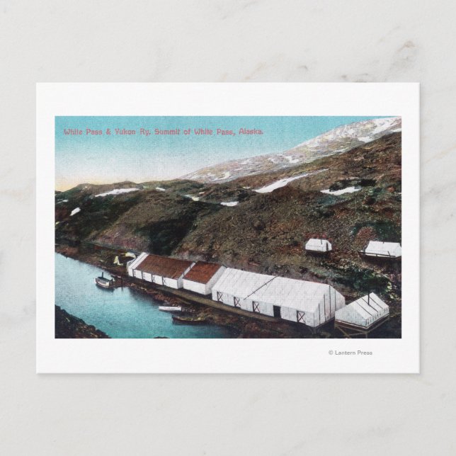 Cartão Postal Passe Branco e Comboio Ferroviário Yukon (Frente)