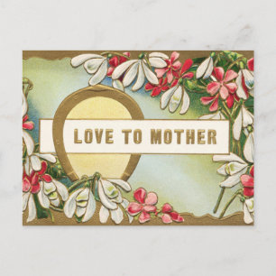 Cartão Postal Passe para Flores Florais de Ferradura-Mãe