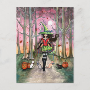 Cartão Postal Passeando os Gatos no Halloween Carta Postal de Br