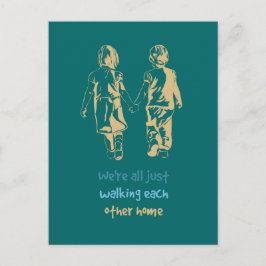 Cartão Postal Passeando uma à outra citação inspiracional domést