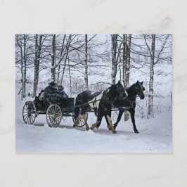 Cartão Postal Passeio-Cartão da carruagem do inverno do país de