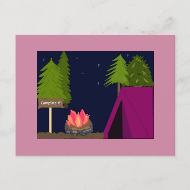 Cartão Postal Passeio de Acampamento de Meninas (Frente)