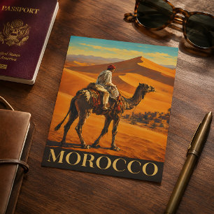 Cartão Postal Passeio de Camelo no Deserto do Saara Marrocos Via
