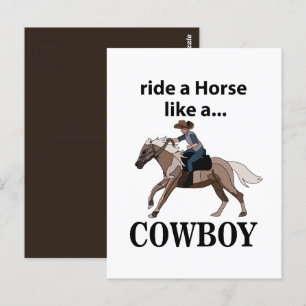 Cartão Postal Passeio de Cowboy Montar um Cavalo Como um Cowboy