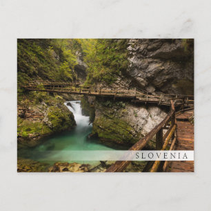 Cartão Postal Passeio de madeira através do desfiladeiro Vintgar