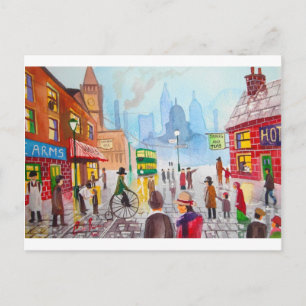 Cartão Postal Passeio de pedestres na cena da rua ocupado Gordon