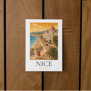 Cartão Postal Passeio dos Ingleses Vista Retro Nice Côte d'Azur