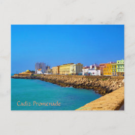 Cartão Postal Passeio em Cadiz, espanha (pintada)