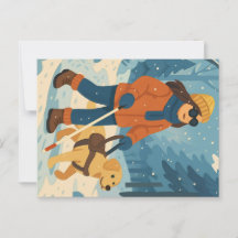 Passo Inverno com Cachorro Guia - Cartão-postal