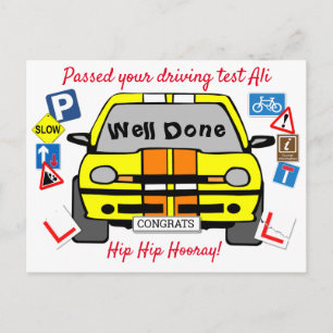 Cartão Postal Passou no teste de direção, Parabéns!