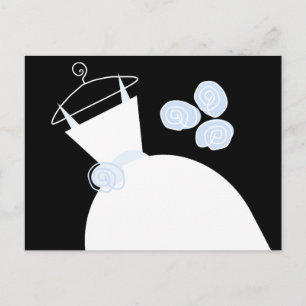 Cartão Postal Pasta azul-escura de Casamento horizontal
