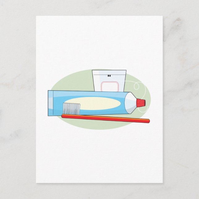 Cartão Postal Pasta de dente e Pincel (Frente)