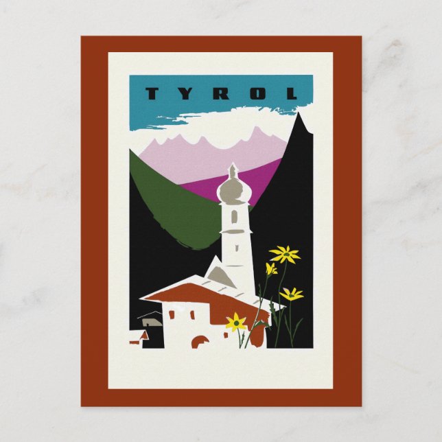 Cartão Postal Pasta de óleo retrorreflector desenho Tyrol Austri (Frente)