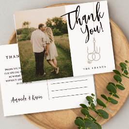 Cartão Postal Pasta de pesca com gancho Pós-casamento Obrigado